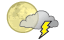 Delvis molnigt med åskstorm